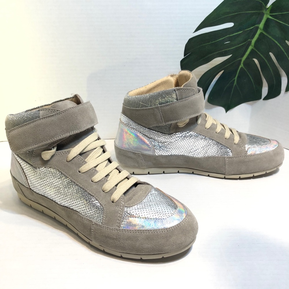 MANAS SURTEFIL Cement & Silver Metallic High Tops